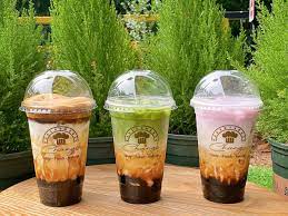 Sữa tươi chân trâu matcha đường đen